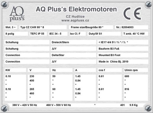 Elektromotor B3/5 Fuß/Flansch-Motor, IEC 112 M diese Baugröße beinhaltet mehrere Leistungen und Drehzahlen.