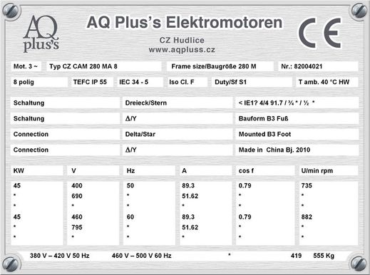 Elektromotor B3/5 Fuß/Flansch-Motor, IEC 315 L ( nur 2 polige ) diese Baugröße beinhaltet mehrere Leistungen und Drehzahlen.